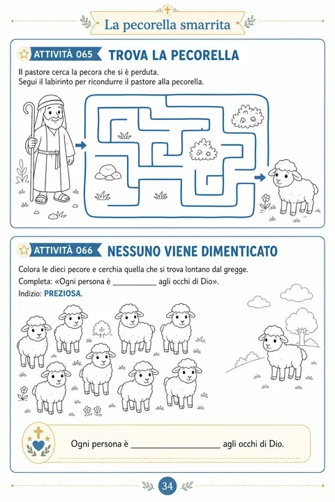 Schede attività: la pecorella smarrita e nessuno viene dimenticato