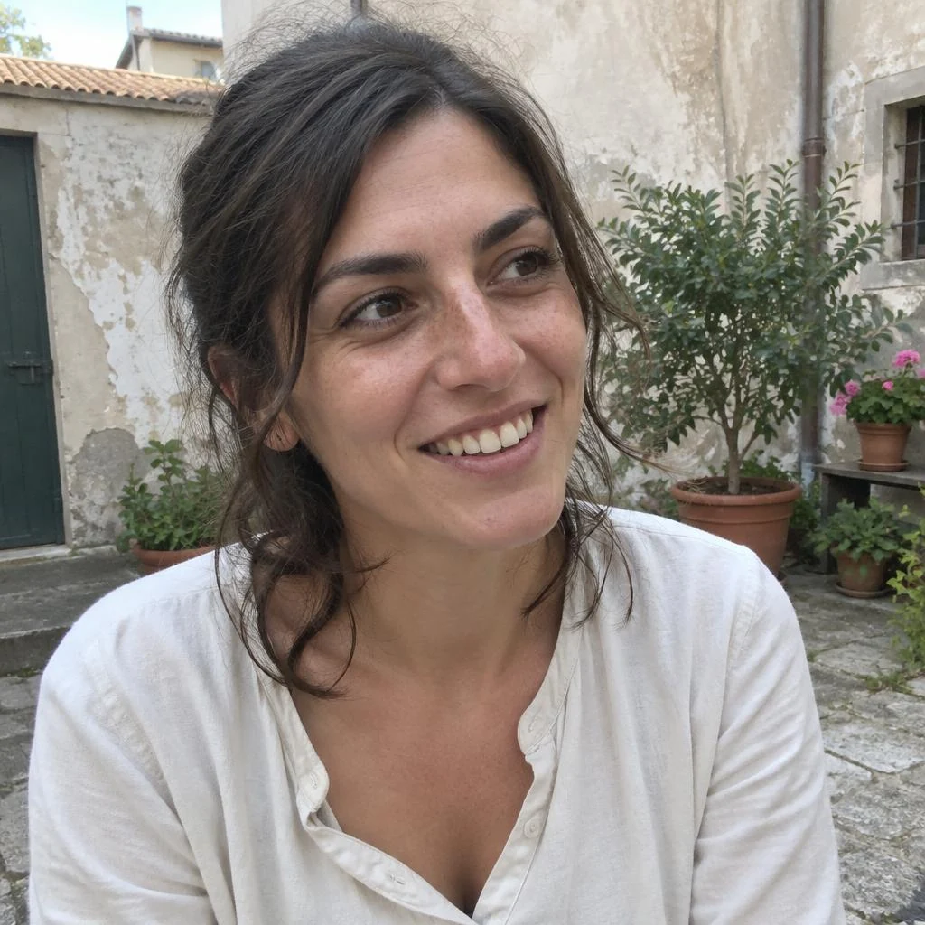 Ritratto generato con IA del profilo fittizio Agata Lo Cascio